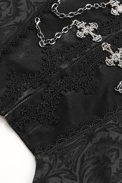 Black Bishop Vampire Goth Vest