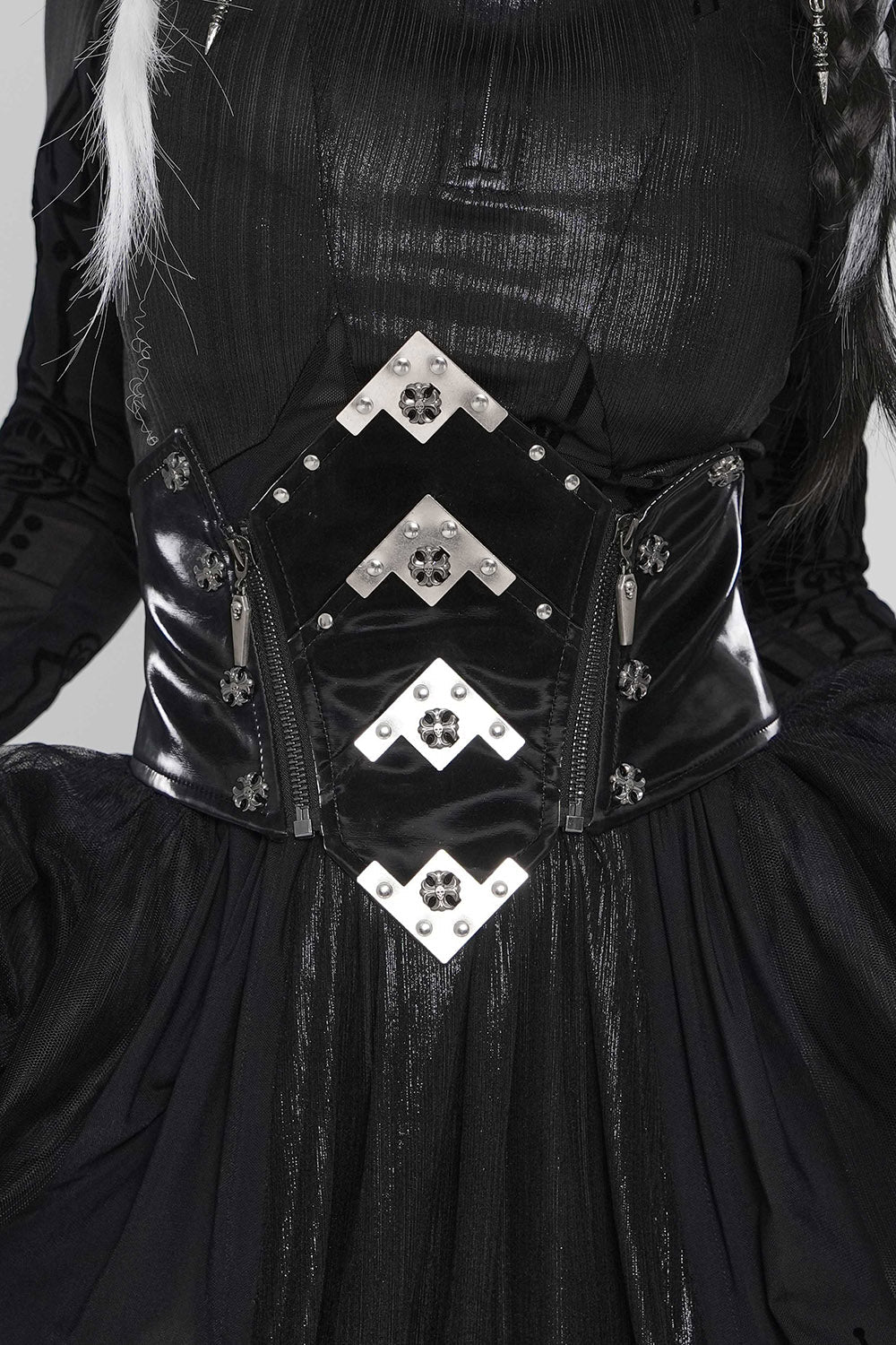 Black Moonlight Plated Corset Belt