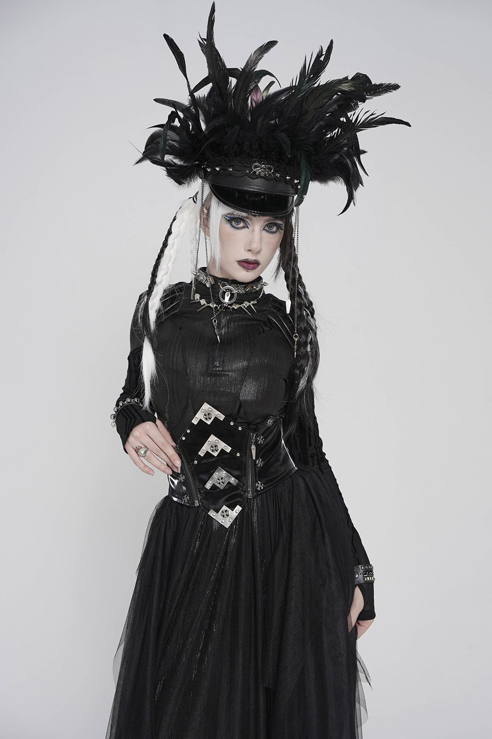 Black Moonlight Plated Corset Belt