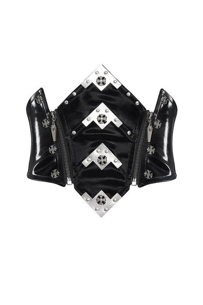 Black Moonlight Plated Corset Belt