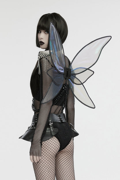 Cyberpunk Chain & Choker Fairy Wings Harness