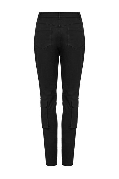Black Armor Lace-Up Skinny Jeans