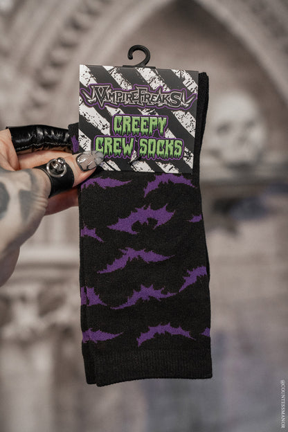 Creepy Crew Socks [Purple Bats]