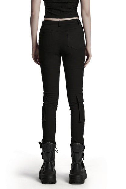 Black Armor Lace-Up Skinny Jeans