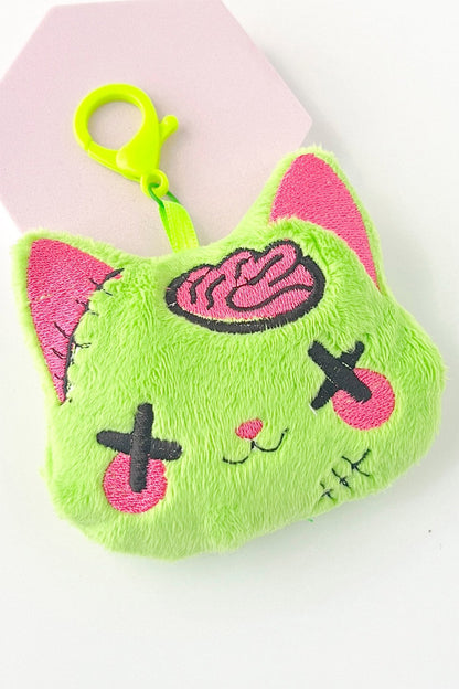 Creepy Cute Kawaii Zombie Cat Plush Bag Charm Keychain