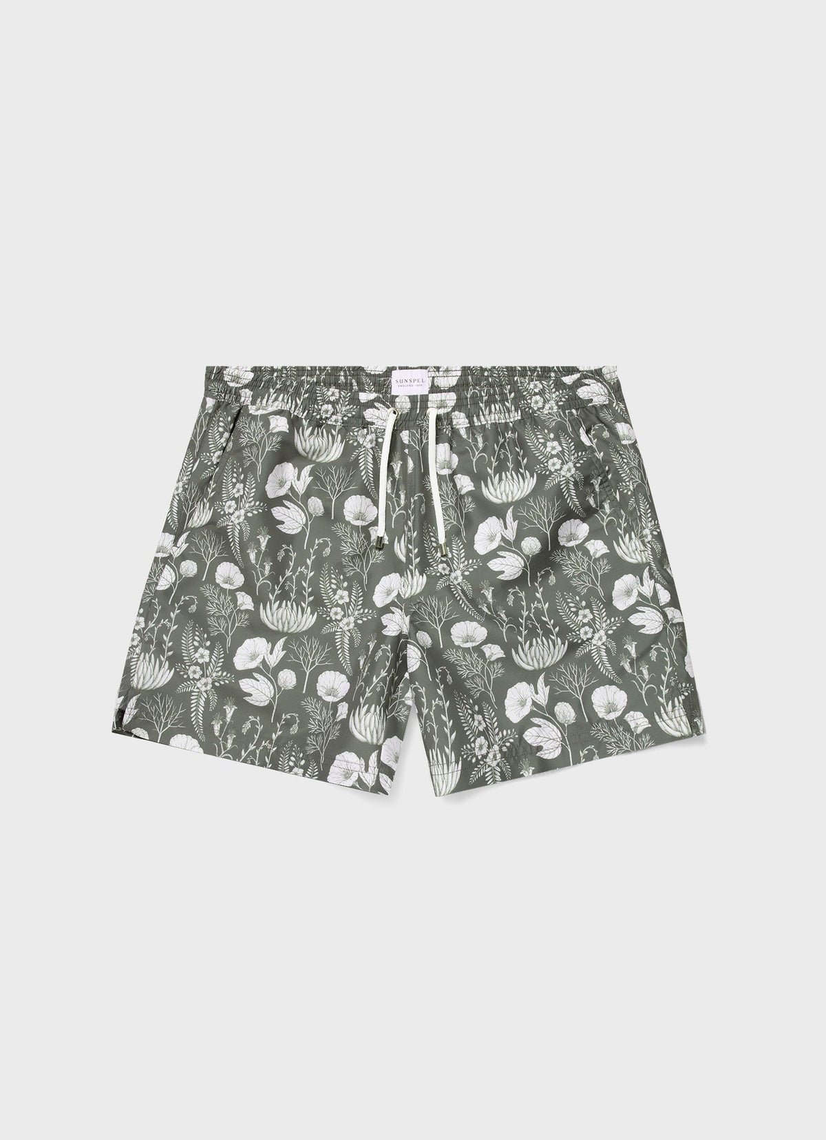Mens Leaf Print Swim Short In Pale Khaki Ksmshr3705P Gnhk