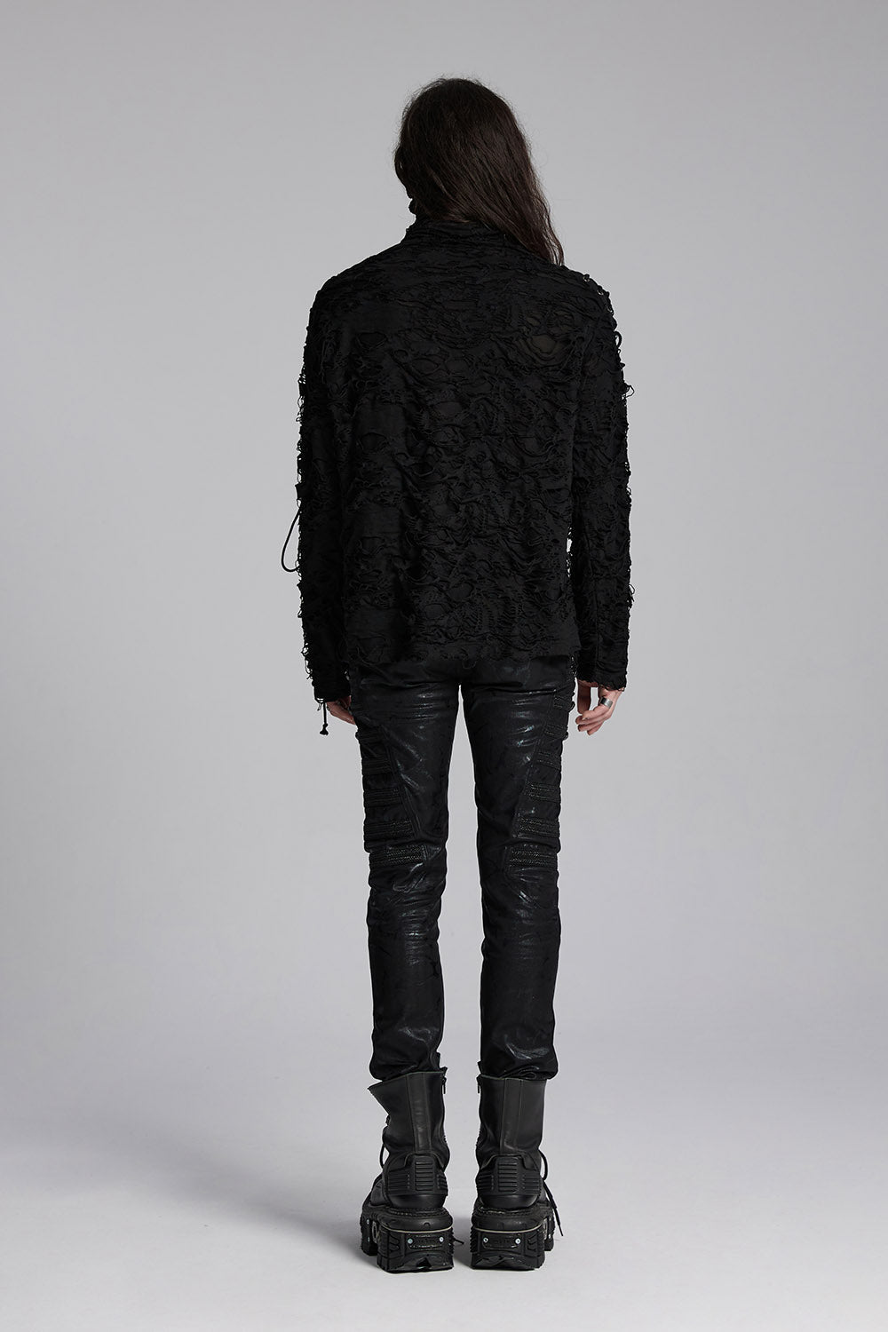 Black Death Tattered Mask Top