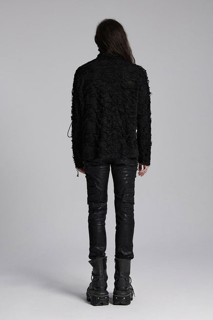 Black Death Tattered Mask Top