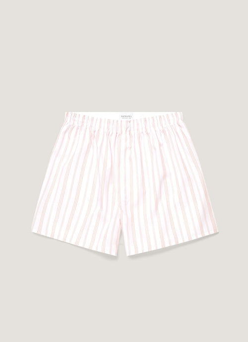 Mens Classic Boxer Shorts In Pale Pink Stripe Mbox4700 Stlx