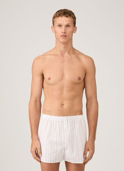 Mens Classic Boxer Shorts In Pale Pink Stripe Mbox4700 Stlx