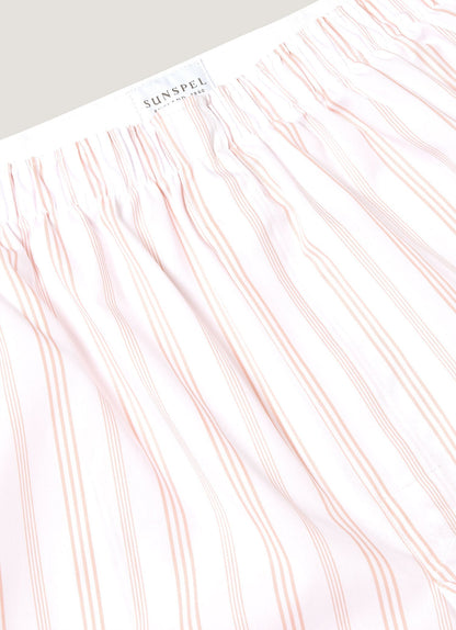 Mens Classic Boxer Shorts In Pale Pink Stripe Mbox4700 Stlx