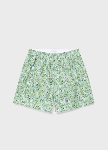 Mens Classic Boxer Shorts In Liberty Fabric In Green Garden Mbox4701L Gnhn