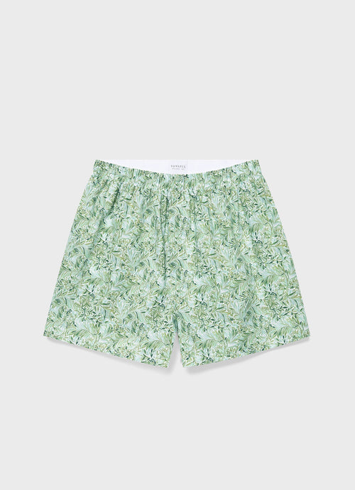 Mens Classic Boxer Shorts In Liberty Fabric In Green Garden Mbox4701L Gnhn