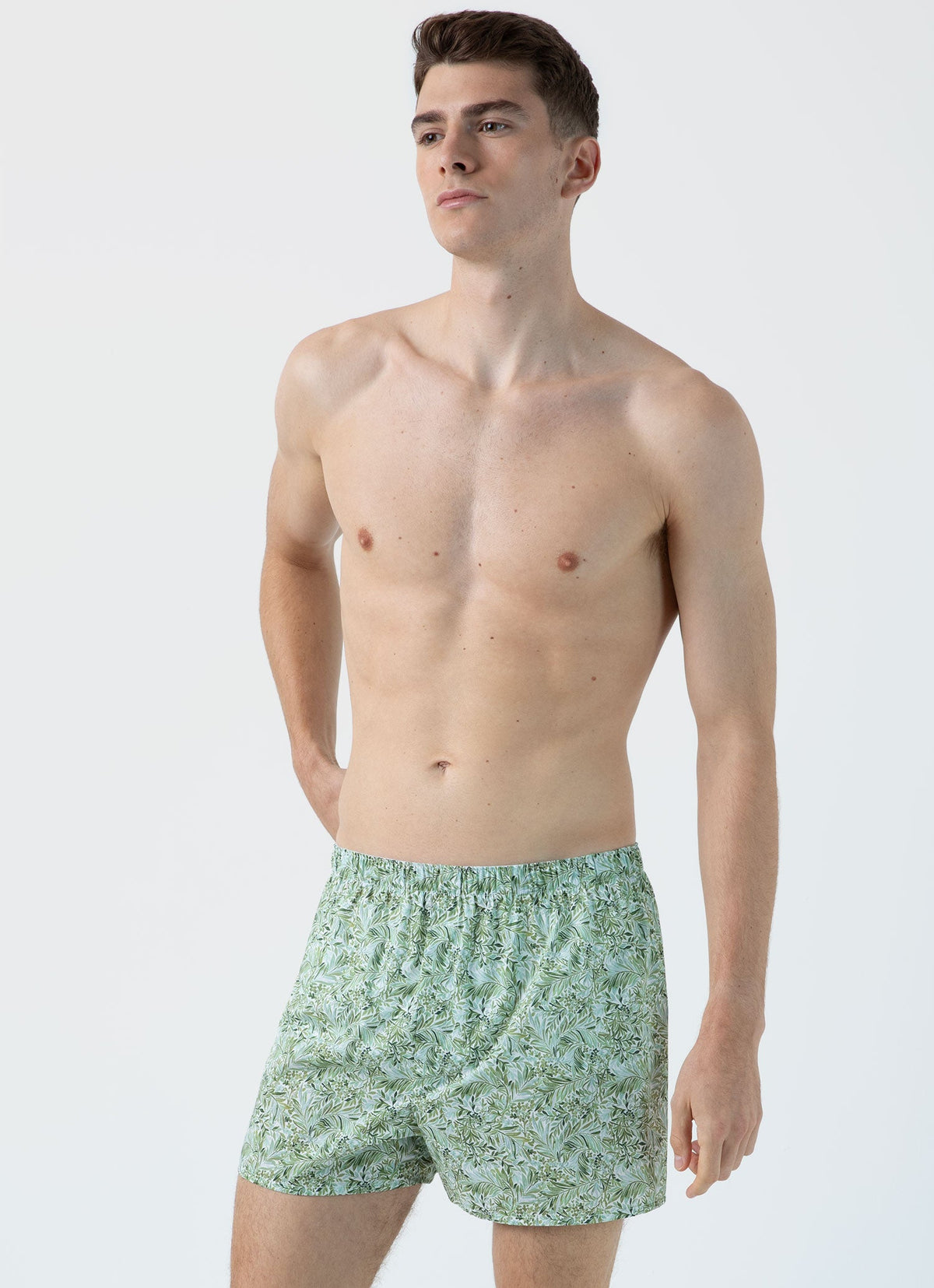 Mens Classic Boxer Shorts In Liberty Fabric In Green Garden Mbox4701L Gnhn