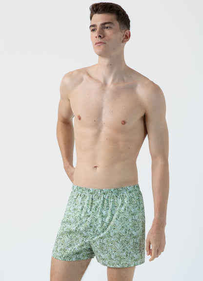 Mens Classic Boxer Shorts In Liberty Fabric In Green Garden Mbox4701L Gnhn