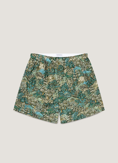 Mens Classic Boxer Shorts In Liberty Fabric In Hillside Green Mbox4701L Gnir