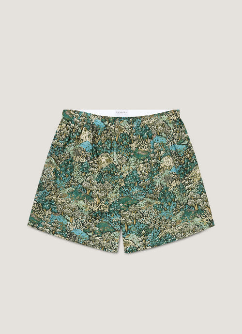 Mens Classic Boxer Shorts In Liberty Fabric In Hillside Green Mbox4701L Gnir