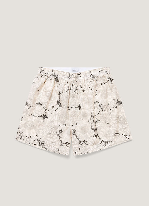Mens Classic Boxer Shorts In Liberty Fabric In White English Bloom Mbox4701L Whib