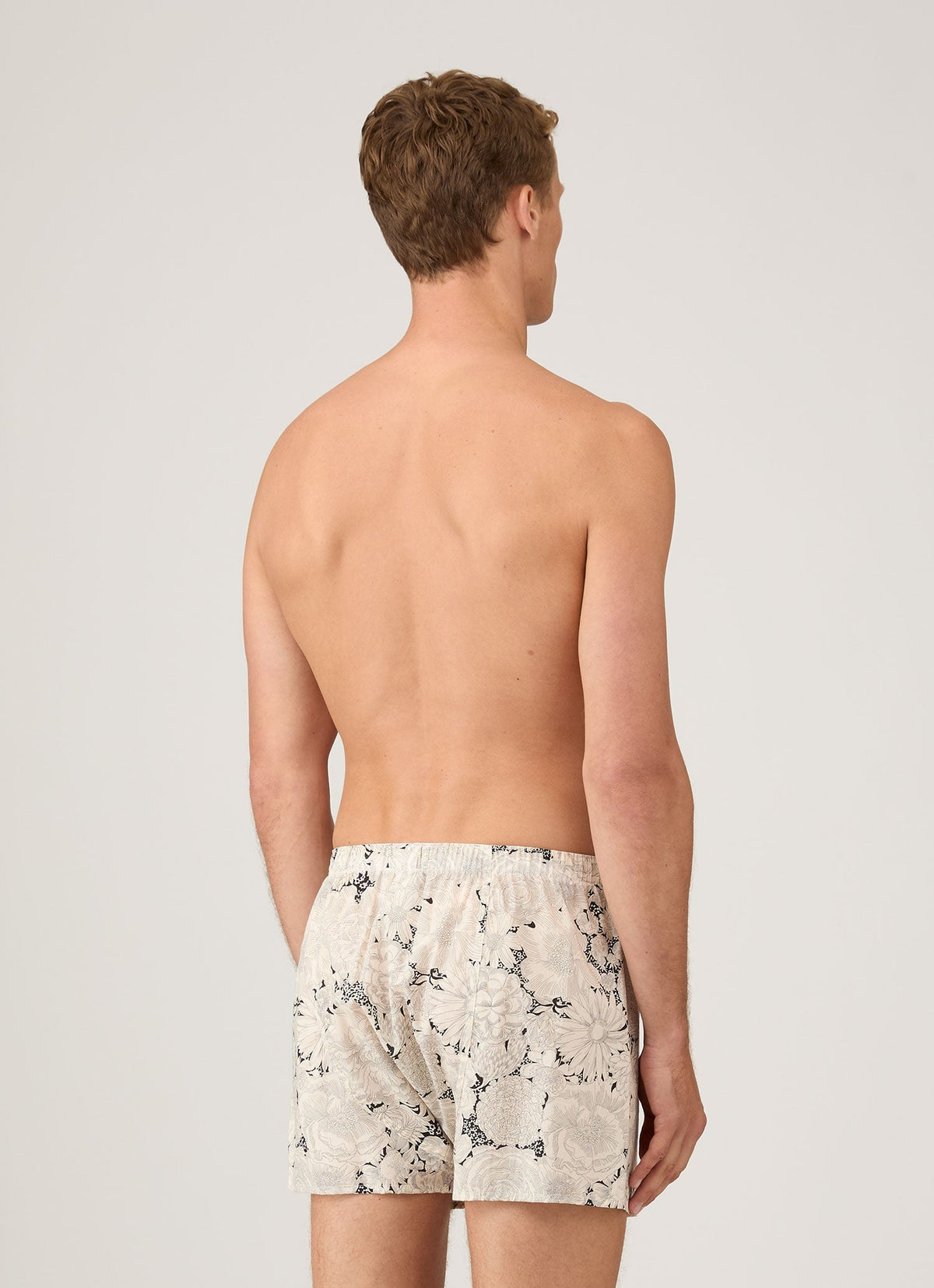 Mens Classic Boxer Shorts In Liberty Fabric In White English Bloom Mbox4701L Whib