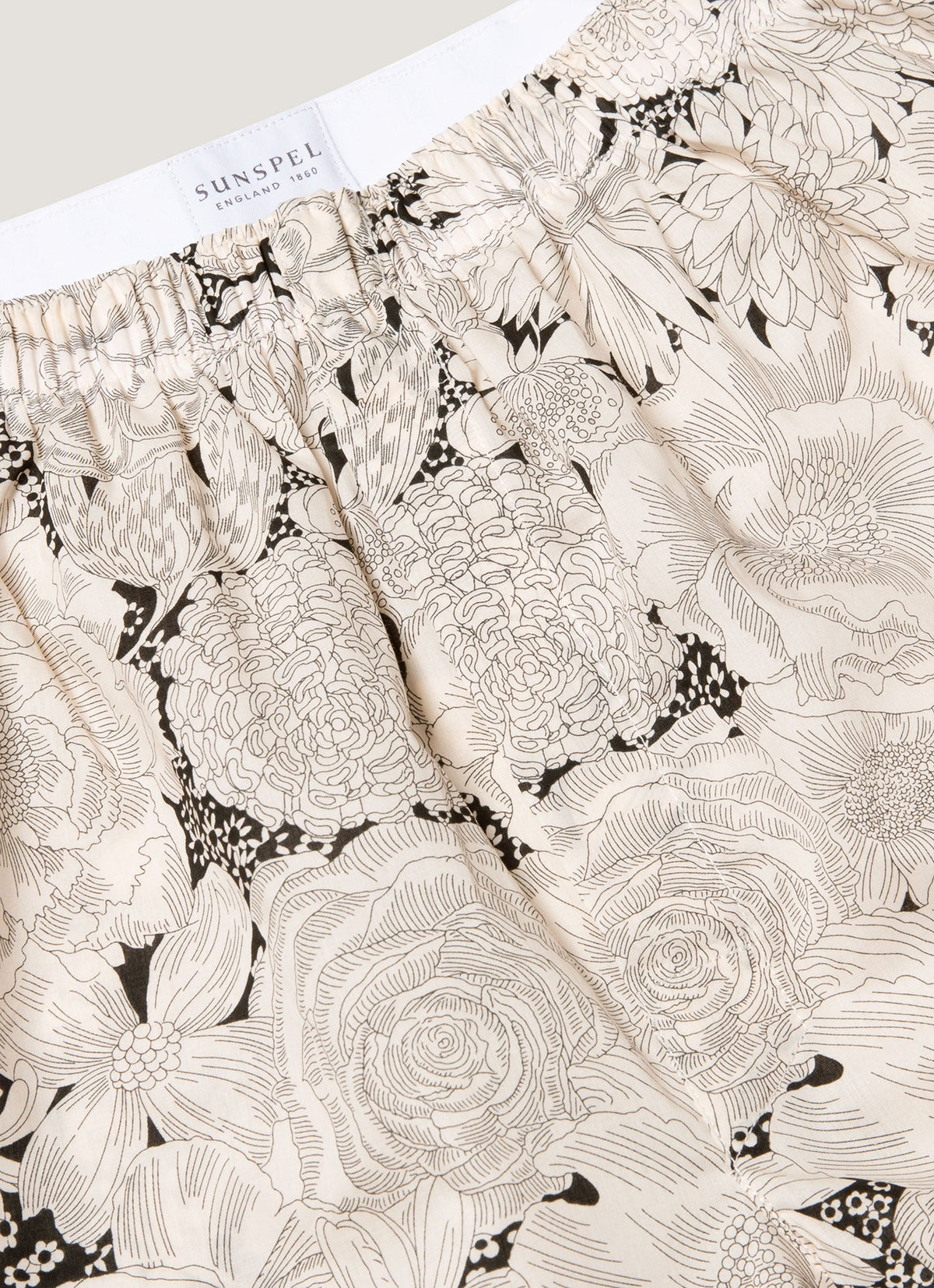 Mens Classic Boxer Shorts In Liberty Fabric In White English Bloom Mbox4701L Whib