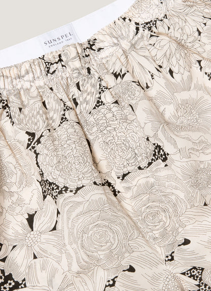 Mens Classic Boxer Shorts In Liberty Fabric In White English Bloom Mbox4701L Whib