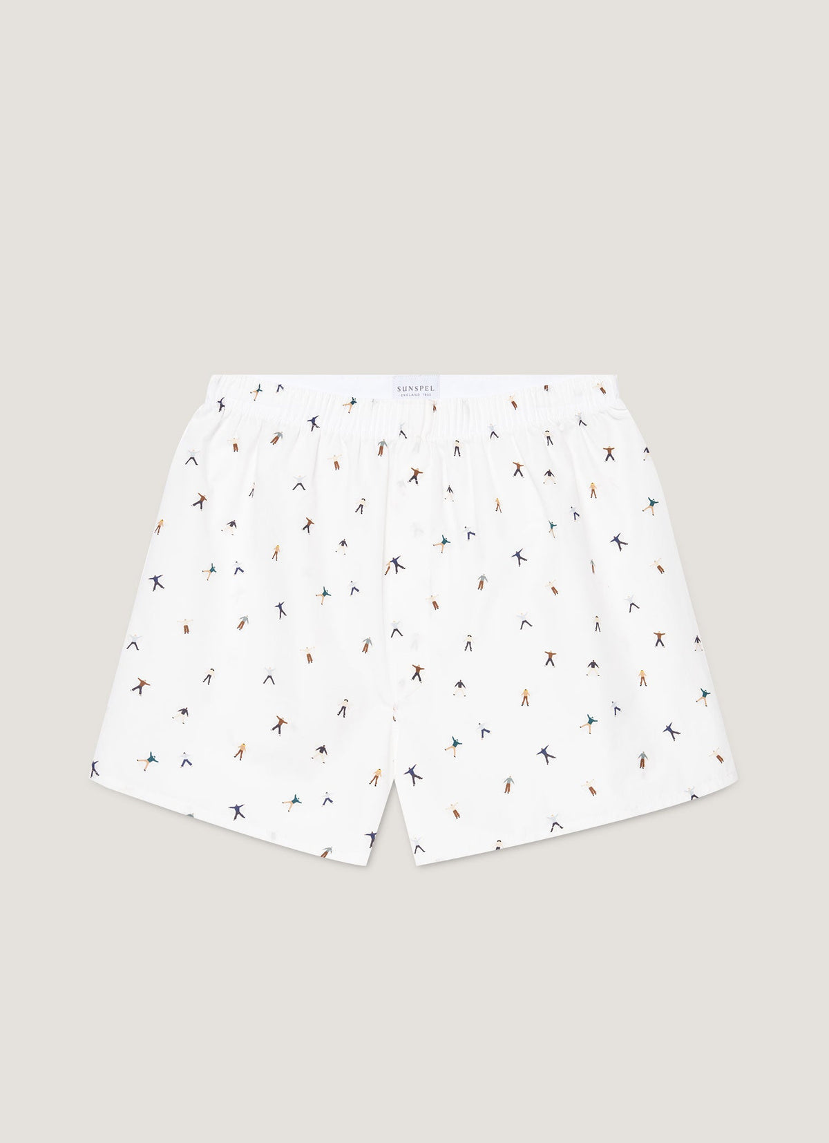 Mens Classic Boxer Shorts In Snow Angel Print Mbox4701P Whie