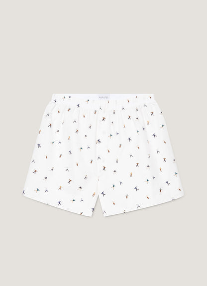 Mens Classic Boxer Shorts In Snow Angel Print Mbox4701P Whie