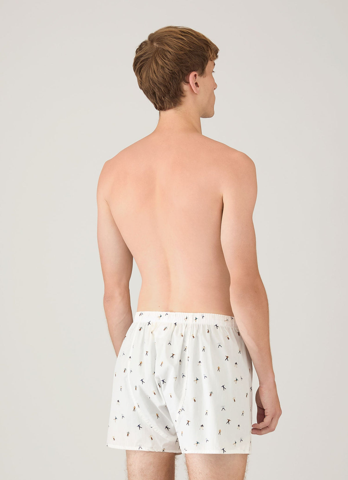 Mens Classic Boxer Shorts In Snow Angel Print Mbox4701P Whie