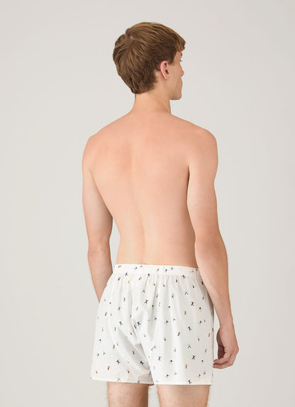 Mens Classic Boxer Shorts In Snow Angel Print Mbox4701P Whie