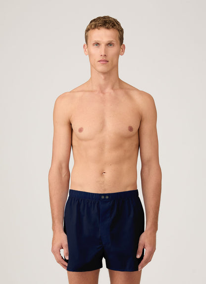 Mens Sea Island Cotton Boxer Short In Navy Mbox4711 Buaa