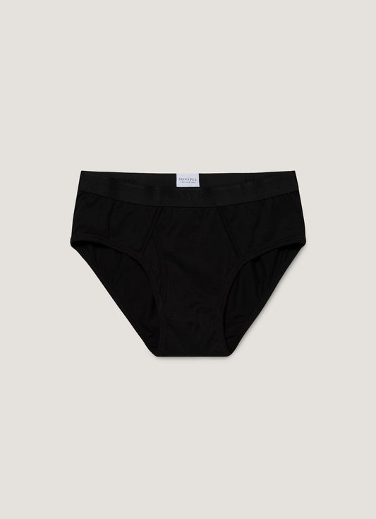 Mens Superfine Cotton Briefs In Black