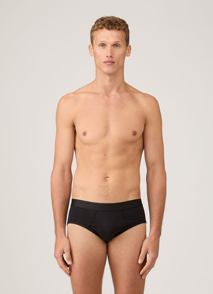 Mens Superfine Cotton Briefs In Black