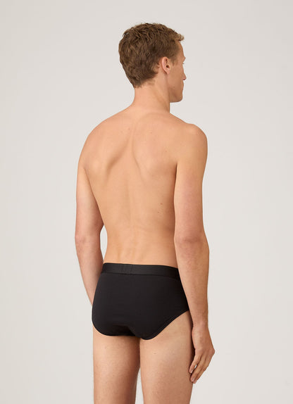 Mens Superfine Cotton Briefs In Black