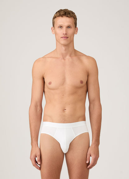 Mens Cotton Stretch Briefs In White Mbrf4517 Whaa