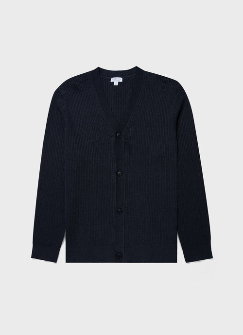 Mens Textured Knit Cardigan In Navy Mcar8243 Buaa