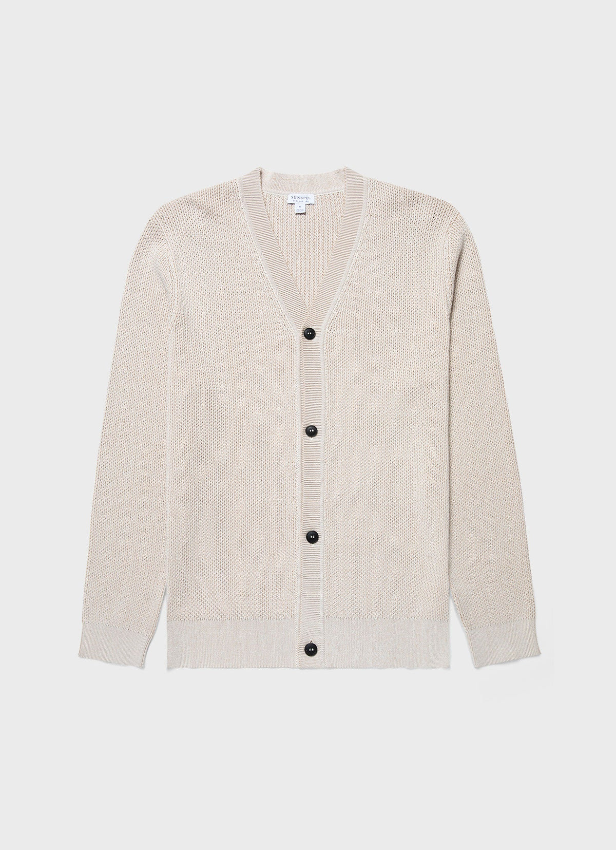 Mens Textured Knit Cardigan In Ecru Mcar8243 Whcr