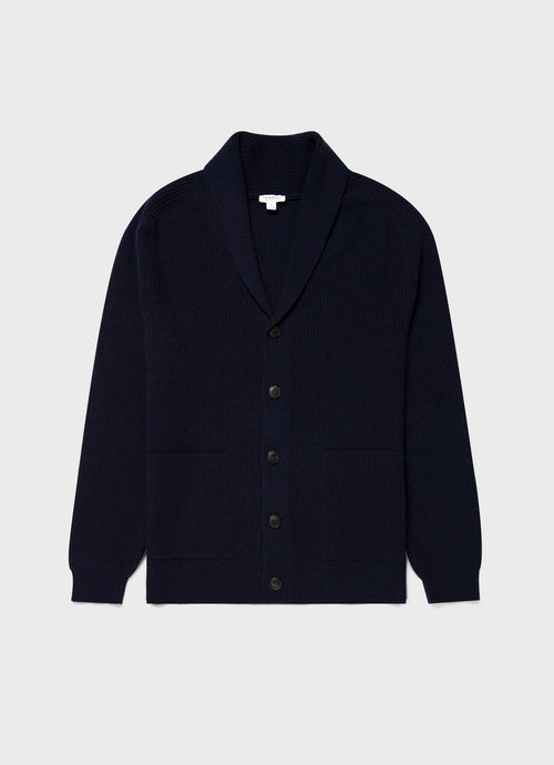 Mens Shawl Neck Cardigan In Navy Mcar8256 Buaa