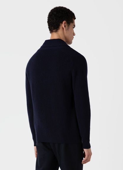Mens Shawl Neck Cardigan In Navy Mcar8256 Buaa