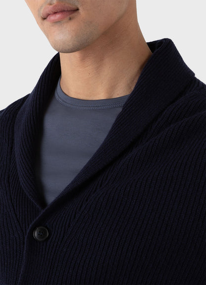 Mens Shawl Neck Cardigan In Navy Mcar8256 Buaa