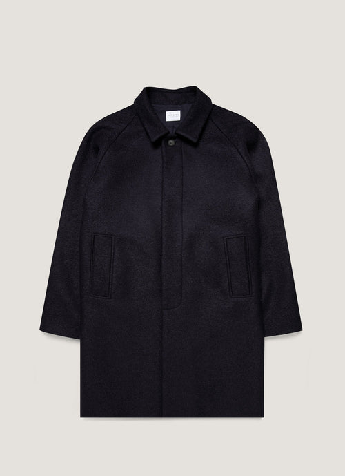 Mens Boiled Wool Car Coat In Navy Mcoa7332 Buaa