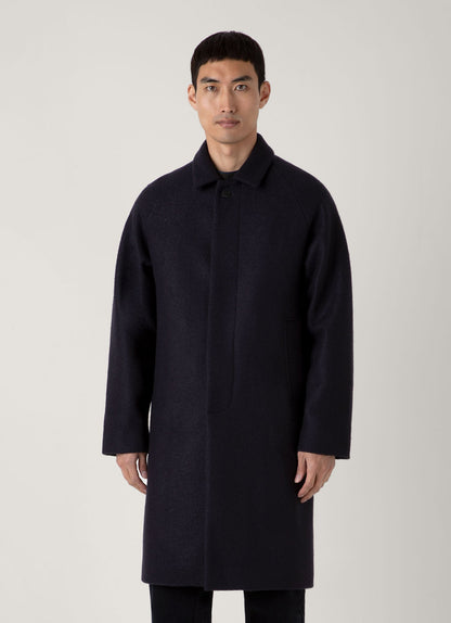 Mens Boiled Wool Car Coat In Navy Mcoa7332 Buaa