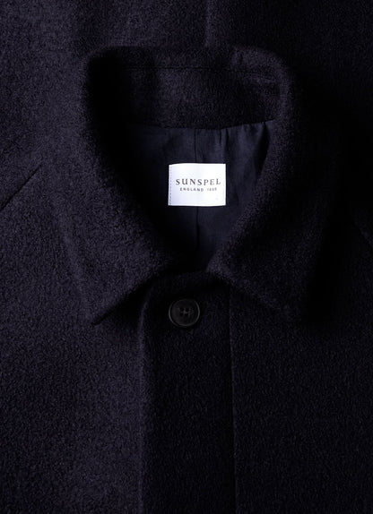 Mens Boiled Wool Car Coat In Navy Mcoa7332 Buaa