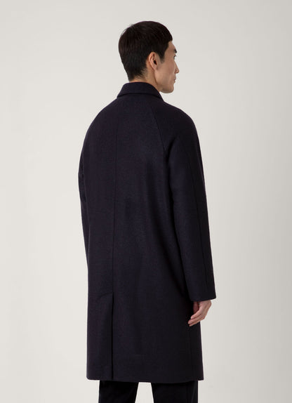 Mens Boiled Wool Car Coat In Navy Mcoa7332 Buaa