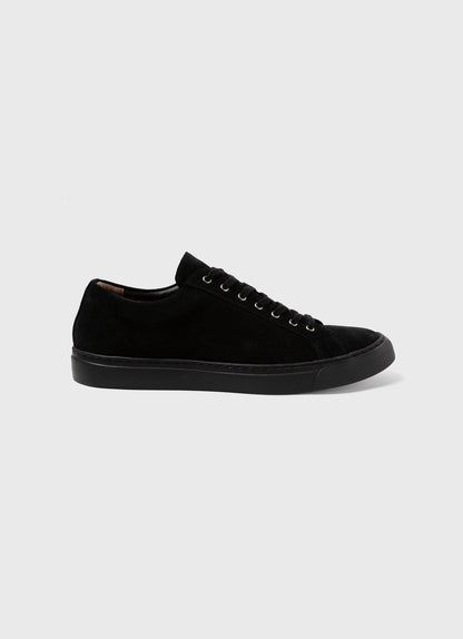 Mens Suede Tennis Shoe In Black Mftw9374 Bkaa