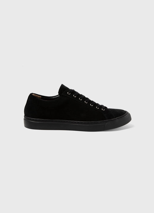 Mens Suede Tennis Shoe In Black Mftw9374 Bkaa