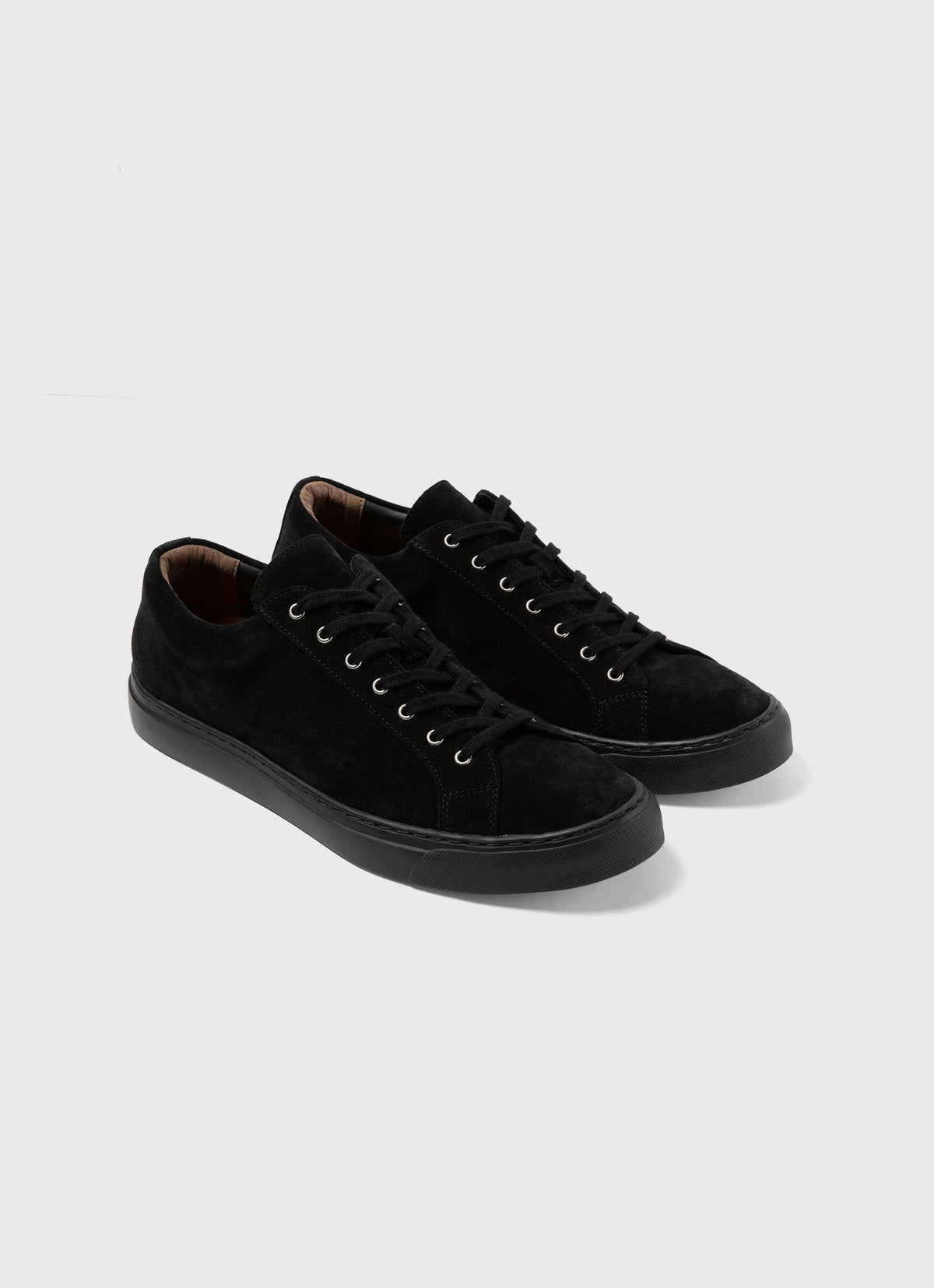 Mens Suede Tennis Shoe In Black Mftw9374 Bkaa