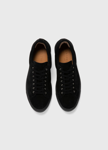 Mens Suede Tennis Shoe In Black Mftw9374 Bkaa