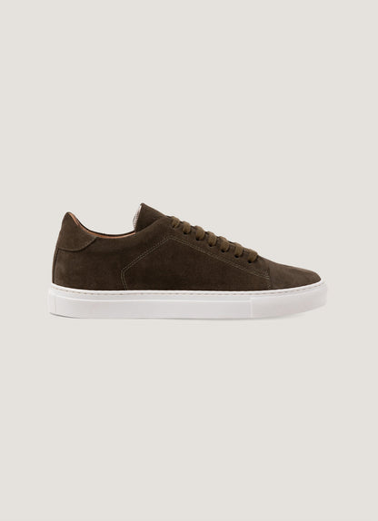 Mens Suede Tennis Shoe In Dark Moss Mftw9459 Gnfc