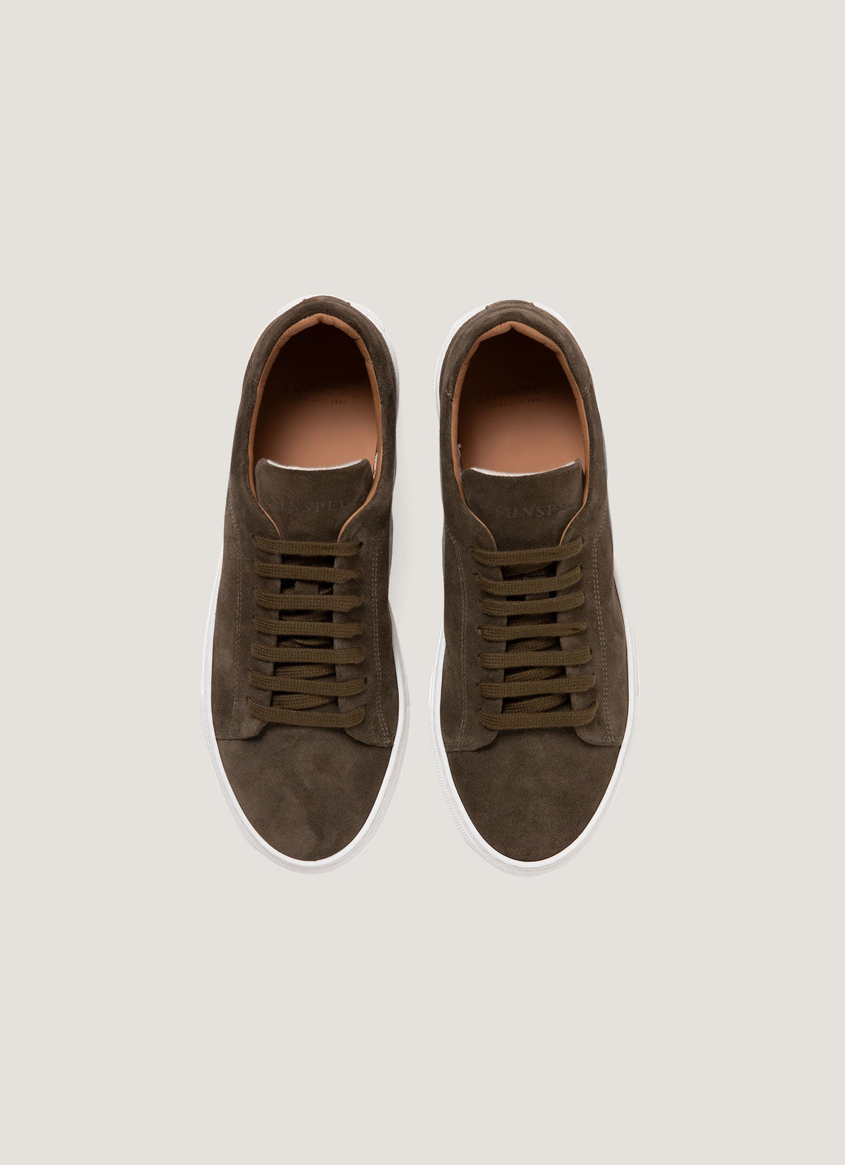 Mens Suede Tennis Shoe In Dark Moss Mftw9459 Gnfc