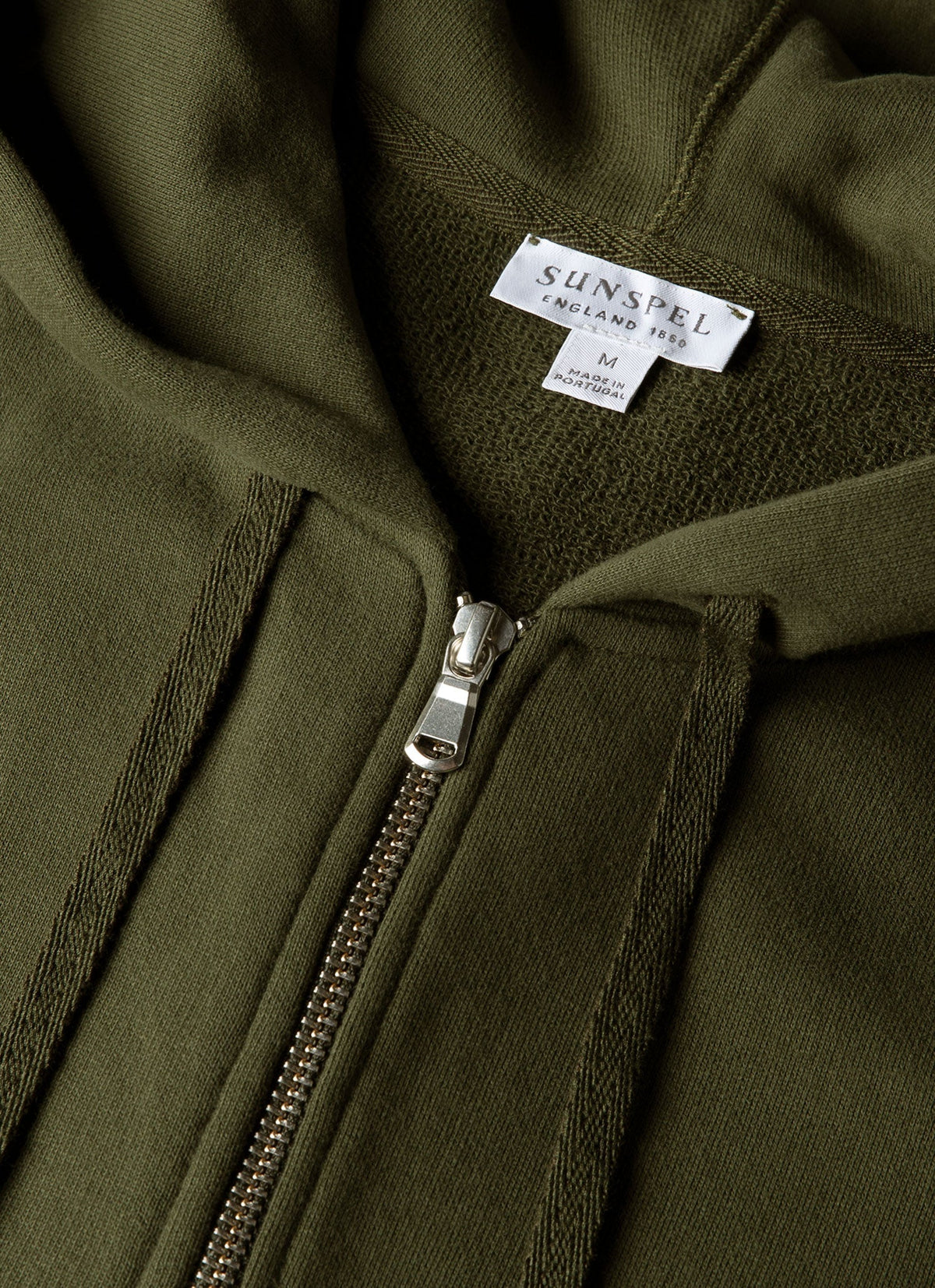Mens Loopback Zip Hoodie In Deep Olive Mhod1517 Gniz